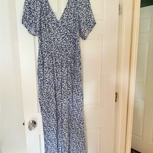 Old Navy Blue Floral Jumpsuit